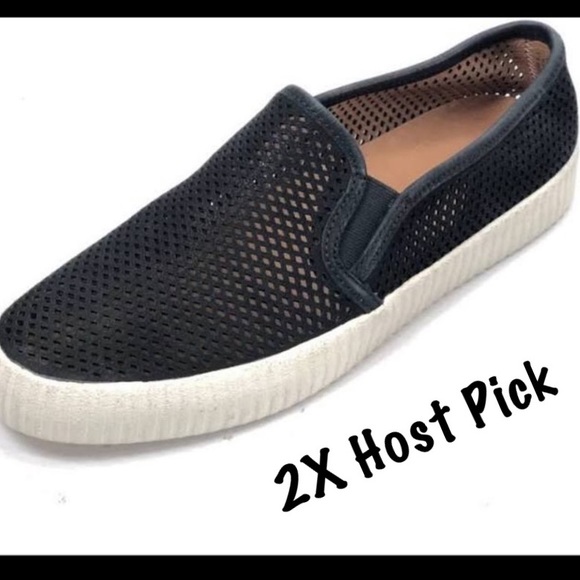 Frye Shoes - Frye Camille leather Perforated Black Slip Sneaker
